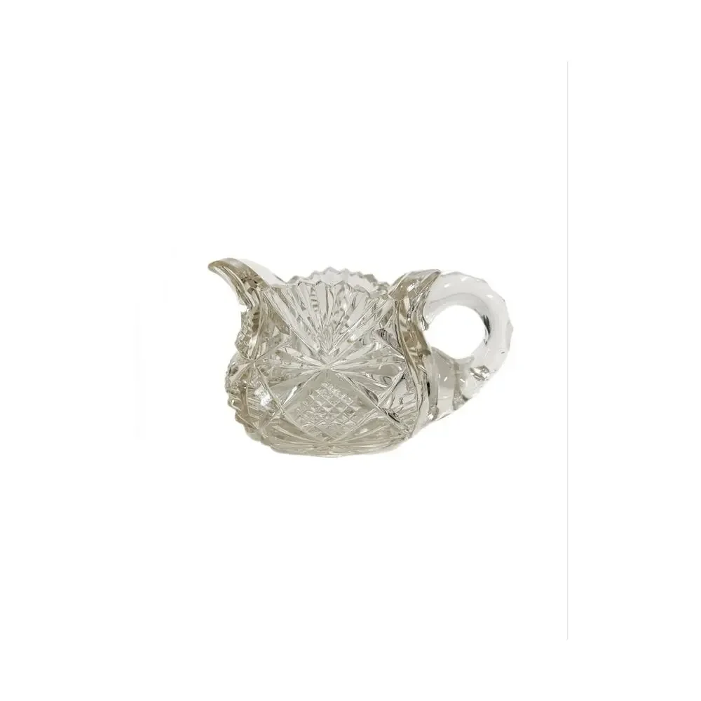 Vintage American Brilliant Period Cut Glass Creamer & Sugar Bowl Set
